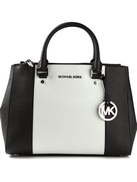 michael kors handbag black and white|michael kors black shiny purse.